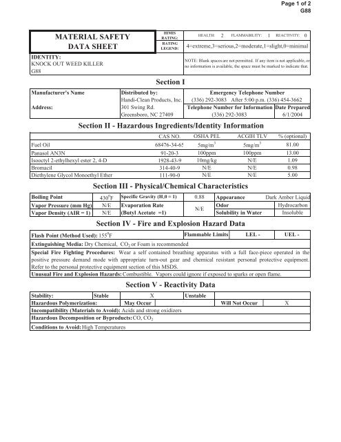 Print MSDS - Miller Electric Company Publications