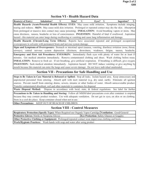 Print MSDS - Miller Electric Company Publications