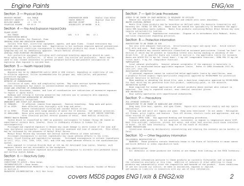 Print MSDS - Miller Electric Company Publications