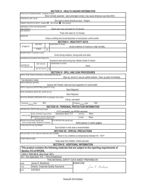 Print MSDS - Miller Electric Company Publications