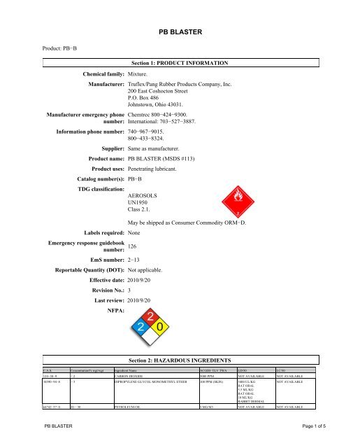 Print MSDS - Miller Electric Company Publications