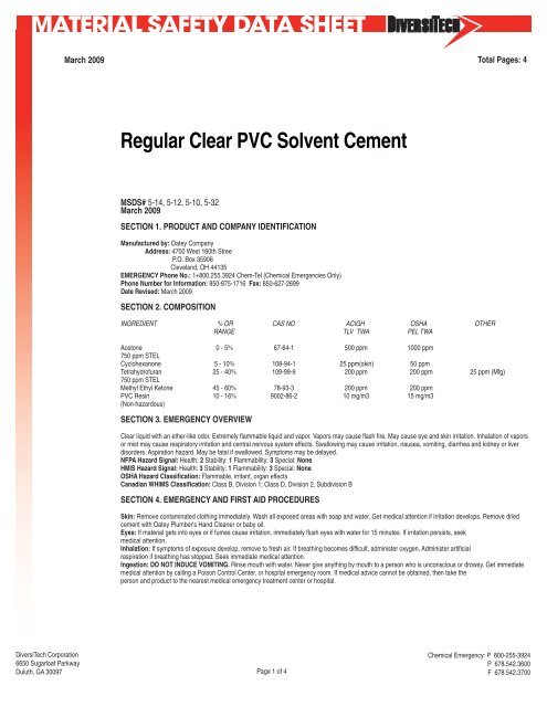 Print MSDS - Miller Electric Company Publications