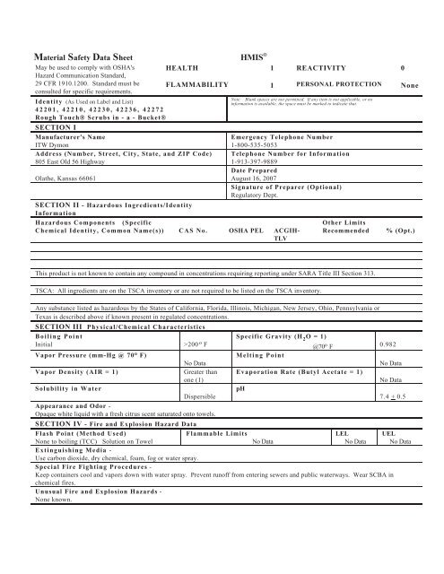 Print MSDS - Miller Electric Company Publications