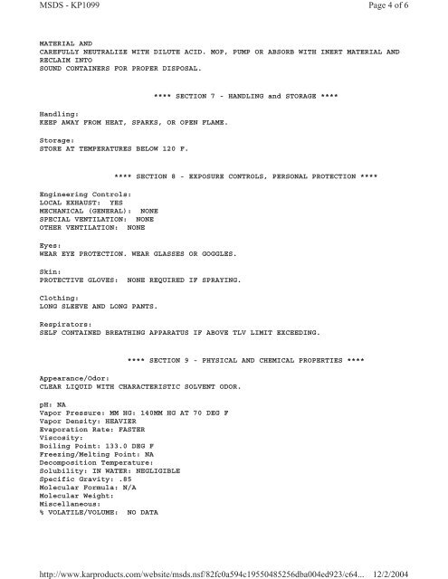 Print MSDS - Miller Electric Company Publications