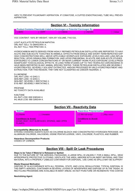 Print MSDS - Miller Electric Company Publications