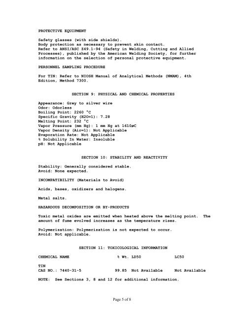 Print MSDS - Miller Electric Company Publications