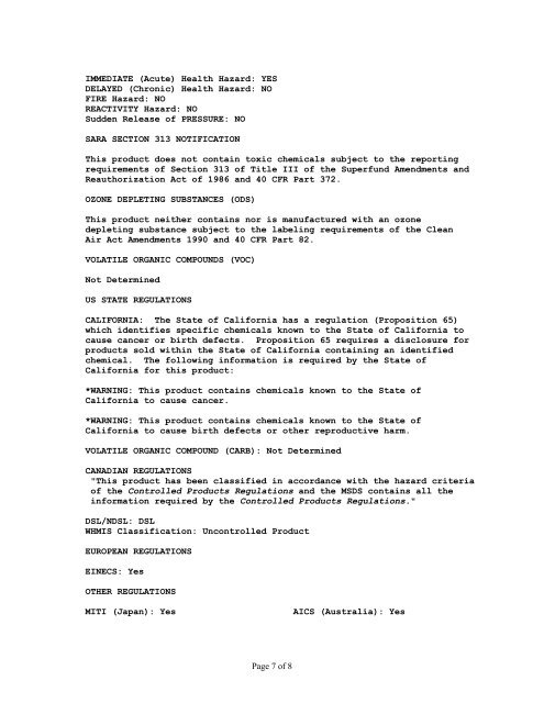 Print MSDS - Miller Electric Company Publications