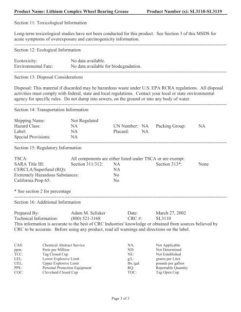 Print MSDS - Miller Electric Company Publications