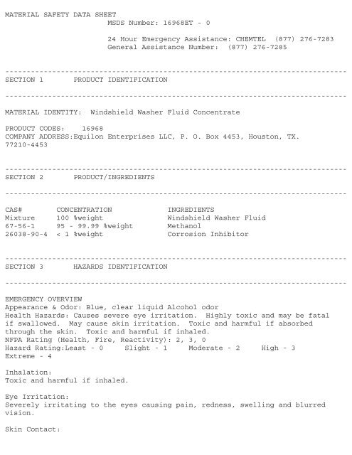 Print MSDS - Miller Electric Company Publications