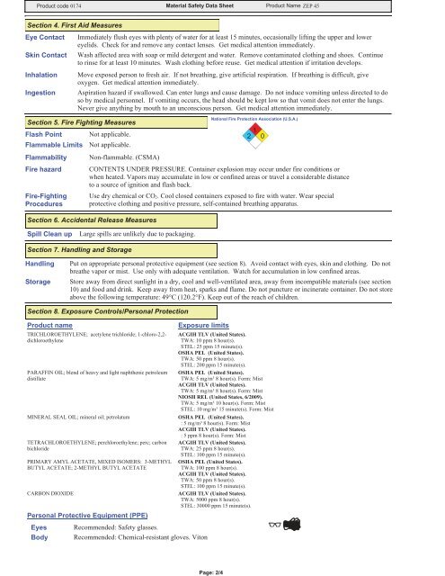 Print MSDS - Miller Electric Company Publications