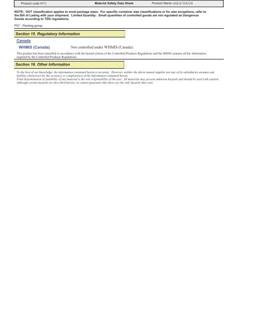 Print MSDS - Miller Electric Company Publications