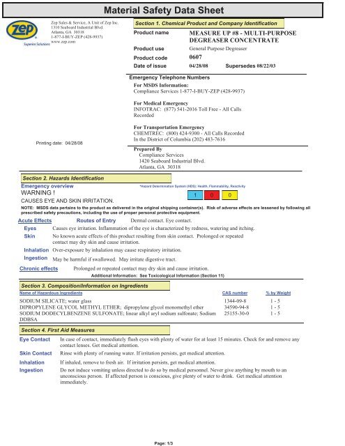 Print MSDS - Miller Electric Company Publications