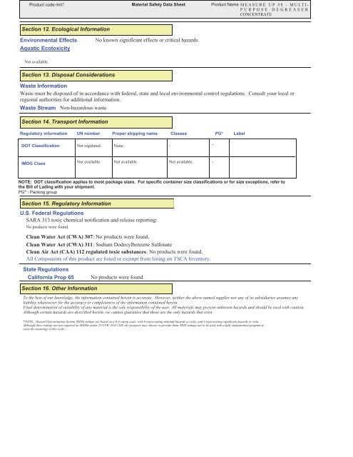 Print MSDS - Miller Electric Company Publications