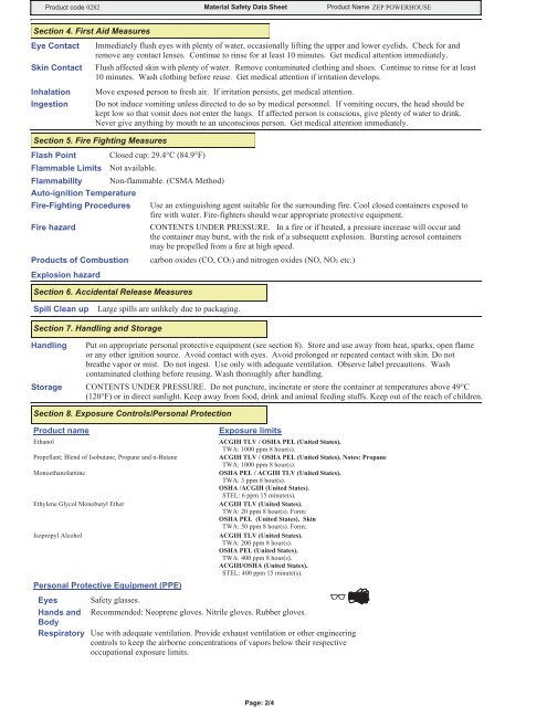 Print MSDS - Miller Electric Company Publications