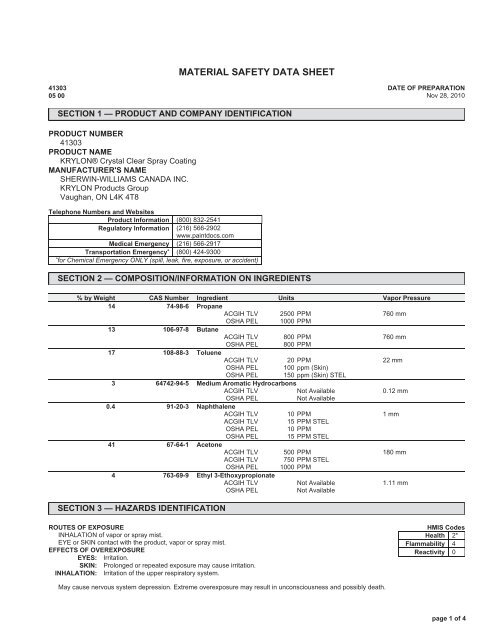 Print MSDS - Miller Electric Company Publications