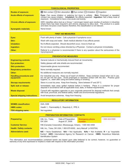 Print MSDS - Miller Electric Company Publications