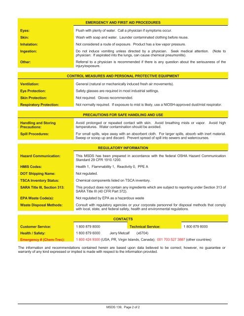 Print MSDS - Miller Electric Company Publications