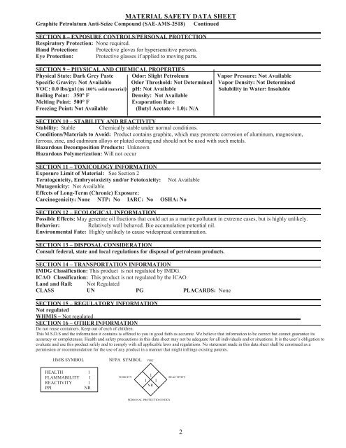 Print MSDS - Miller Electric Company Publications