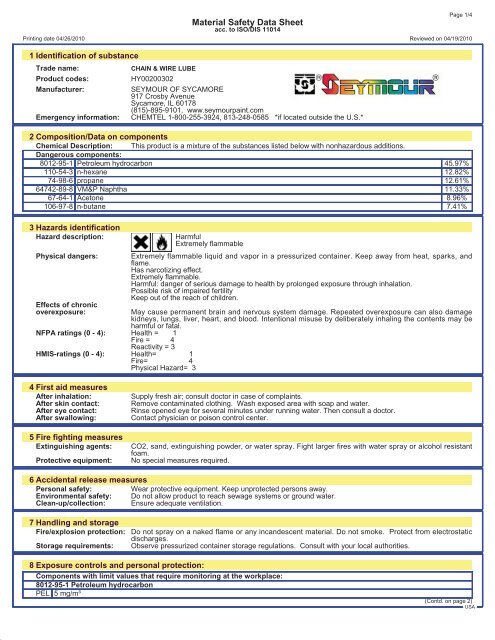 Print MSDS - Miller Electric Company Publications