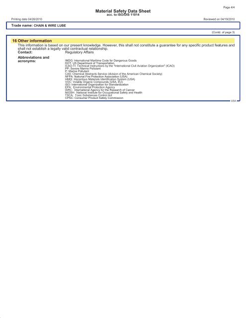 Print MSDS - Miller Electric Company Publications