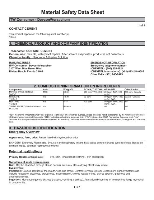 Print MSDS - Miller Electric Company Publications