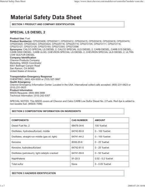 Print MSDS - Miller Electric Company Publications