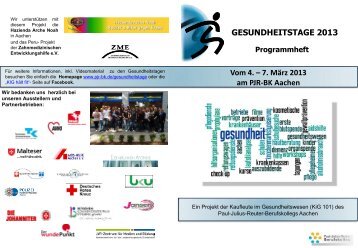 Vom 4. – 7. März 2013 am PJR-BK Aachen GESUNDHEITSTAGE ...