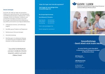 Gesundheitstage - Damit Arbeit nicht krank macht - - Gemeinde ...