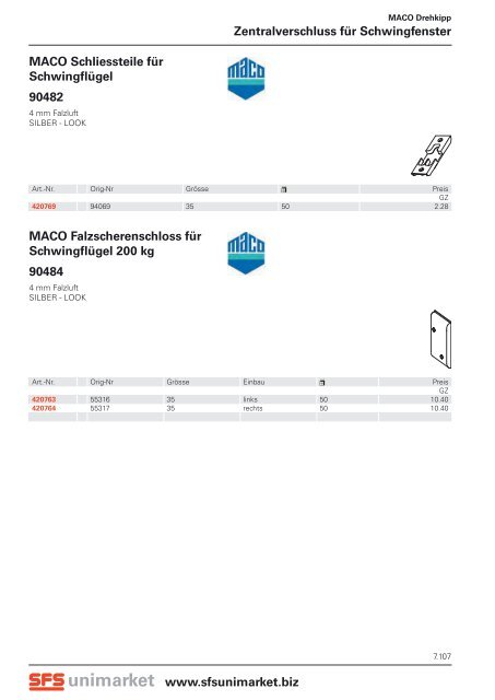 MACO Abdeckkappe für An - SFS unimarket AG