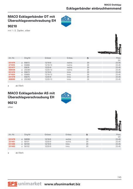 MACO Abdeckkappe für An - SFS unimarket AG