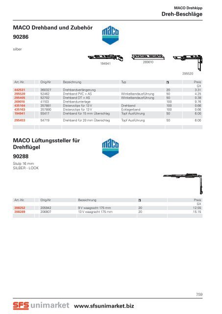 MACO Abdeckkappe für An - SFS unimarket AG