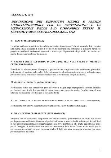 ALLEGATO N°1 DESCRIZIONE DEI DISPOSITIVI ... - Acropolismed.it