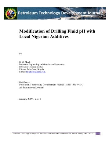 Modification of Drilling Fluid pH with Local Nigerian Additives