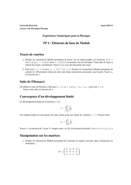 Expériences Numériques pour la Physique - FAST