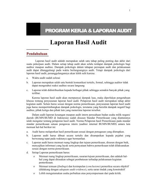 Contoh Laporan Hasil Audit Manajemen My Makalah