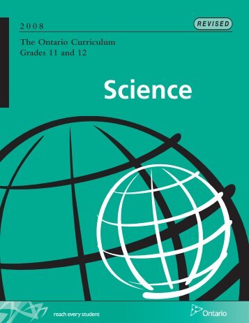 The Ontario Curriculum, Grades 11 and 12: Science, 2008 (revised)