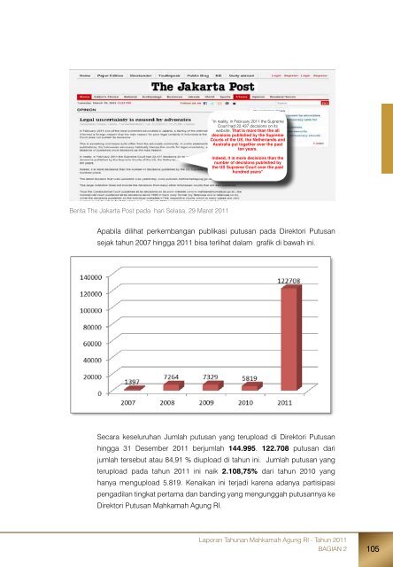 Laporan Tahunan Mahkamah Agung RI - Tahun 2011 - Pembaruan ...