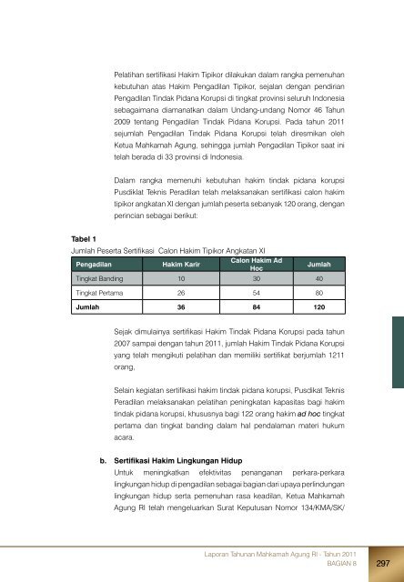 Laporan Tahunan Mahkamah Agung RI - Tahun 2011 - Pembaruan ...