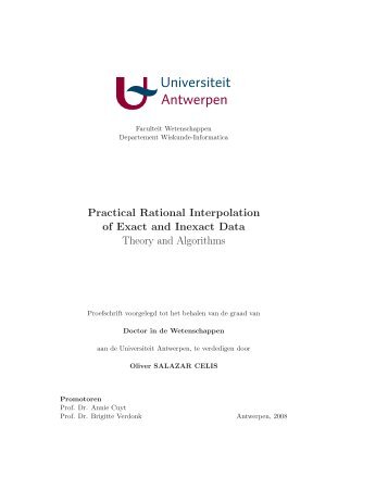 Practical Rational Interpolation of Exact and Inexact Data Theory ...