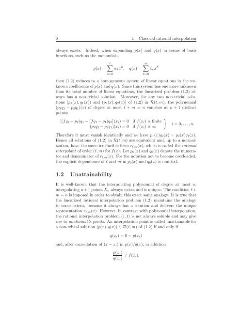 Practical Rational Interpolation of Exact and Inexact Data Theory ...