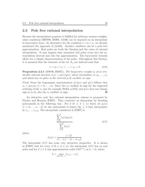 Practical Rational Interpolation of Exact and Inexact Data Theory ...