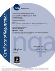 American Power Conversion - HQ ISO 9001: 2008 - APC