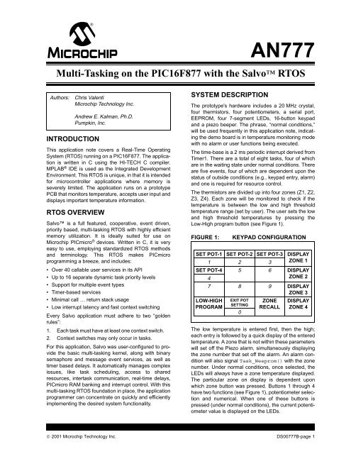 Multi-Tasking on the PIC16F877 with the Salvo RTOS - Microchip