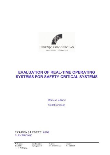 evaluation of real-time operating systems for safety-critical ... - MRTC