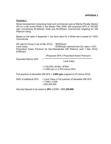 APPENDIX 2 Example 1 Mixed development comprising hotel and ...