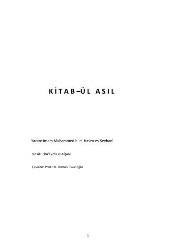 Kitab-ul Asıl 1.Cild (Kitap - PDF) - Enfal