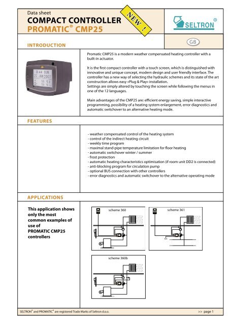 compact controller promatic® cmp25 - EZ Heating Solutions