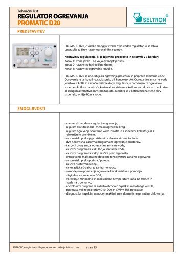 regulator ogrevanja promatic d20