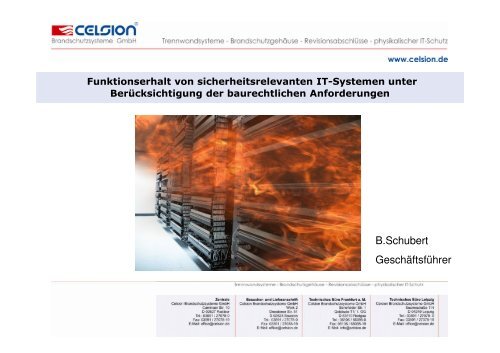 Funktion und Verhalten von Celsion-Gehäusen im Brandfall ...