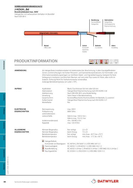 FUNKTIONSERHALT IM BRANDFALL - Dätwyler - Datwyler